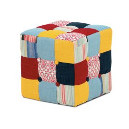 Autronic Taburet kostka AK-135 PW2 - látka patchwork