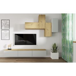Casarredo Obývací stěna REGINA dub artisan/stone gray