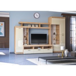 Casarredo Obývací stěna NOTA rockford přírodní/vanilka lesk