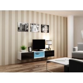 Cama Televizní stolek VIGO Glass 180 - bílá/černá