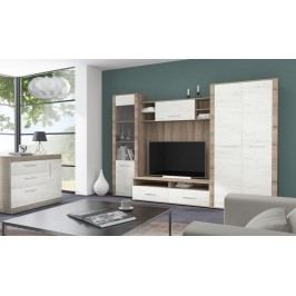 Sconto Obývací stěna VALENCIA dub truffel/dub craft bílý
