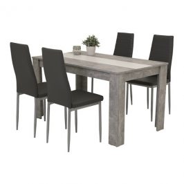 Sconto Jídelní sestava HELENE G beton/bílá