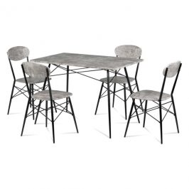 Sconto Jídelní sestava DINGO beton, černá