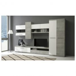 Sconto Obývací stěna TOKIO bílá/beton