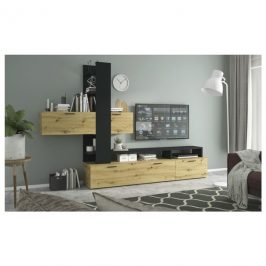 Sconto Obývací stěna EASY dub artisan/šedá