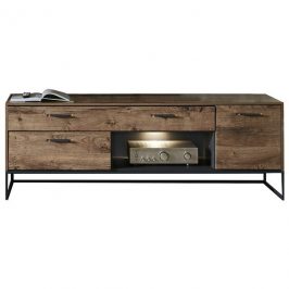 Sconto TV stolek MANHATTAN dub cognac/černý kov