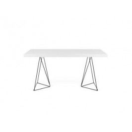 TH Stůl SOLVAS TRIANGLE 180 cm (Bílá (mat), černé nohy)